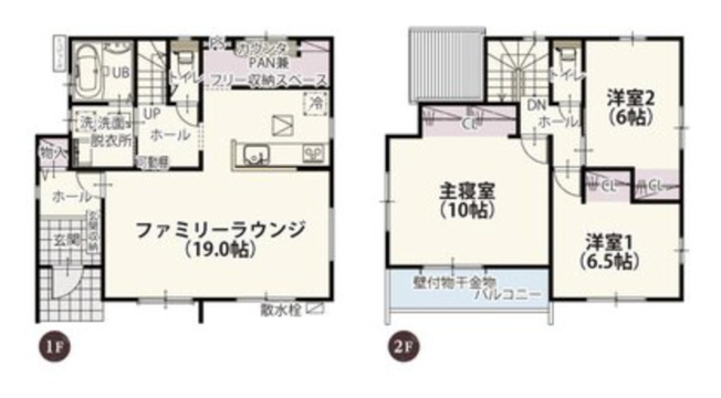 【間取り】 | 行田市桜町第1期　ワイウッドコート　新築戸建　全3棟　2号棟