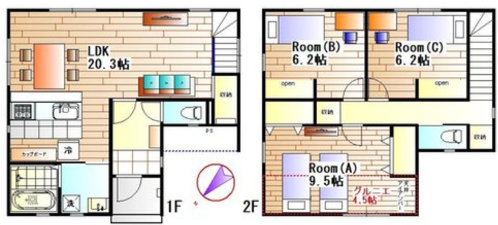 中央区二葉町3丁目　戸建の間取り