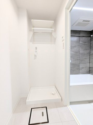 【ランドリースペース】 | ロイヤルステージ浅草 | ～収納付き ランドリースペース写真～