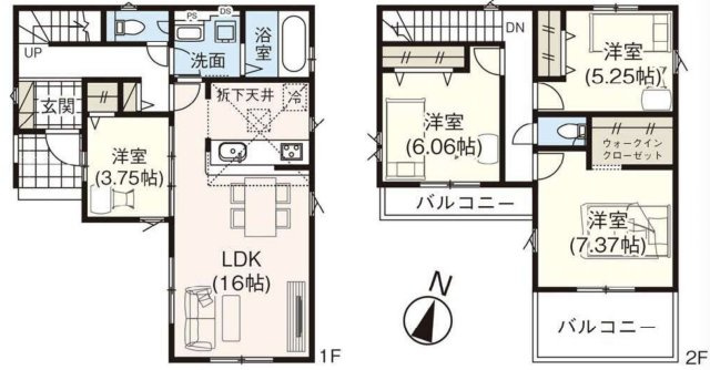 【間取り】 | 北本市下石戸下5期　新築戸建　全4棟　2号棟