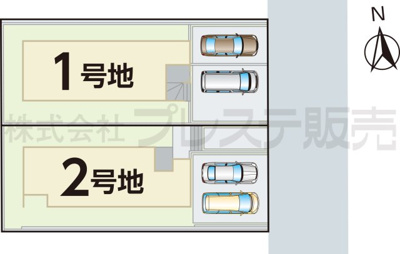 【区画図】 | 奈良市右京３丁目の新築一戸建 全２区画 | 全体区画図
