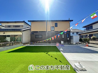 【庭】 | ハートフルタウン栃木市片柳町1丁目1029番　A号棟 | 大きなお庭でご家族や友人を招いてＢＢＱもできますね！お子様の水遊びにもぴったりです☆