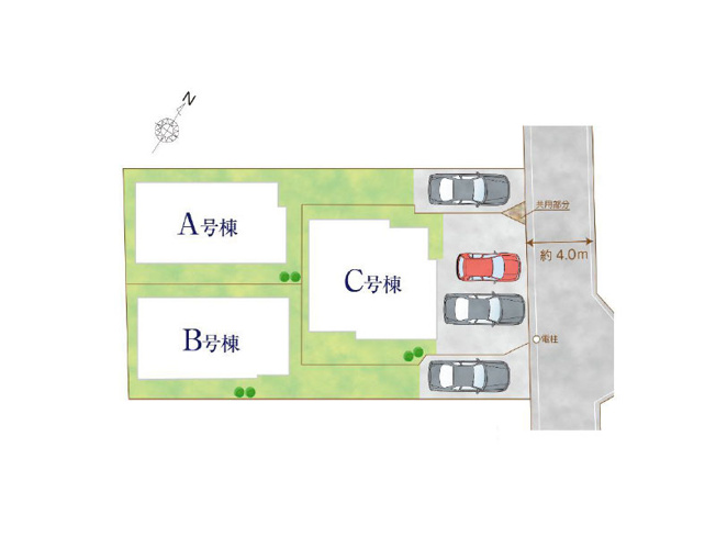 【区画図】 | 西東京市東町1丁目　新築一戸建住宅　全3棟　(保谷店) | B号棟/一種低層ならではの閑静な住宅地。※図面を基に作成しています。現況と異なる場合は現況を優先いたします。