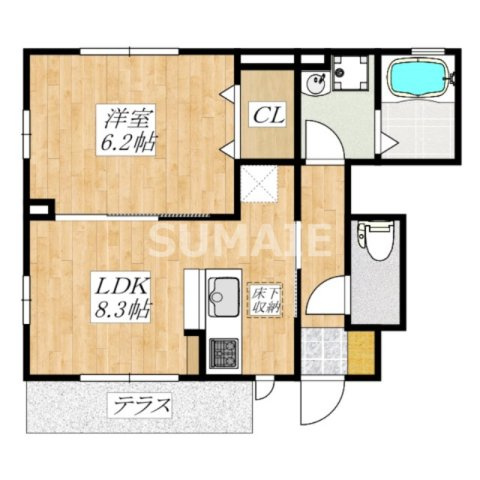セレシェイラ弐番館の間取り|南西向きです♪