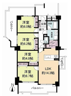 【間取り】 | セントポリア北大阪ヴィゾン弐番館
