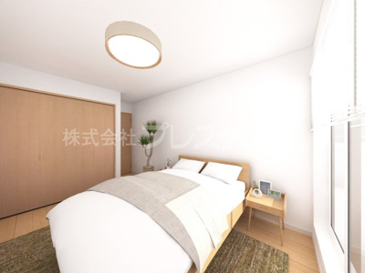 【洋室】 | 奈良市学園緑ヶ丘２丁目の新築一戸建 全２区画 | １号地２階洋室（主寝室）完成イメージ／南向きですので、陽あたり良好です♪