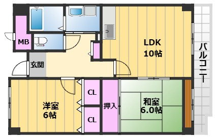 【間取り】 | ドエル岸和田