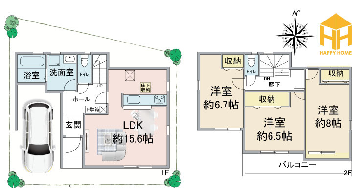 リーブルガーデン尼崎市大島1丁目新築一戸建の間取り|※現況と図面が異なる場合現況を優先いたします。
