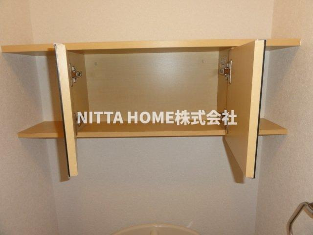 レインボーヒルの収納|トイレ上部にも収納がついていて便利(^^♪