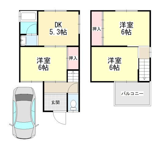 西池尻戸建ての間取り
