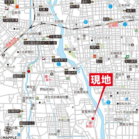 【中古戸建】前橋市上新田町　４LDK＋Sの地図
