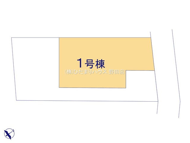 野田市第1桜台　新築戸建　1号棟の区画図|一方 ： 北東 4m 公道