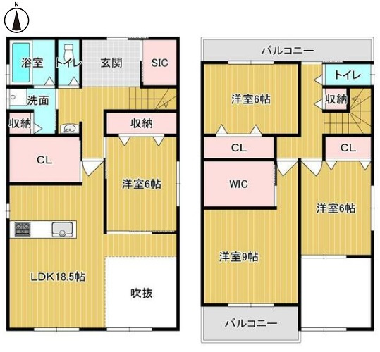 【土地図＋建物プラン例】 | K11852-上賀茂 | 1F：約68.04㎡、2F：約51.84㎡、建物：3,220万円
