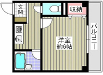 商店街通りの5階建一棟マンションの画像