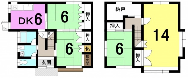 草津市岡本町　中古戸建ての間取り