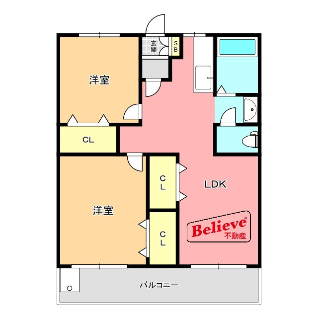 組坂ビルNo8の間取り|使い勝手の良い間取りです♪