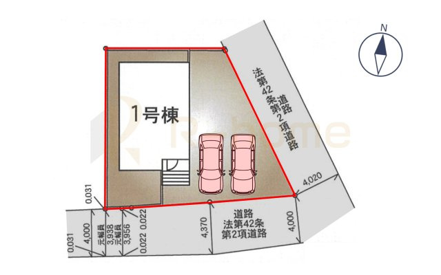 龍ケ崎市川余郷第1　新築戸建て　1号棟の区画図|大きなお買い物だからこそ、メリット・デメリットを伝えさせて頂きます。
R-homeにお任せください♪
