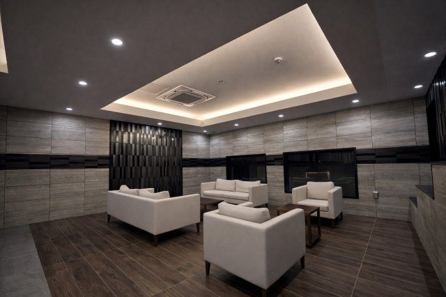 プレサンスロジェ金山駅前のその他共用部分|来客時も安心の、広々としたロビーラウンジ