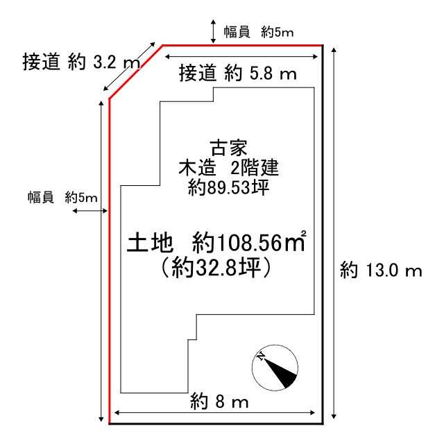 松ヶ崎小竹薮町　土地の土地図
