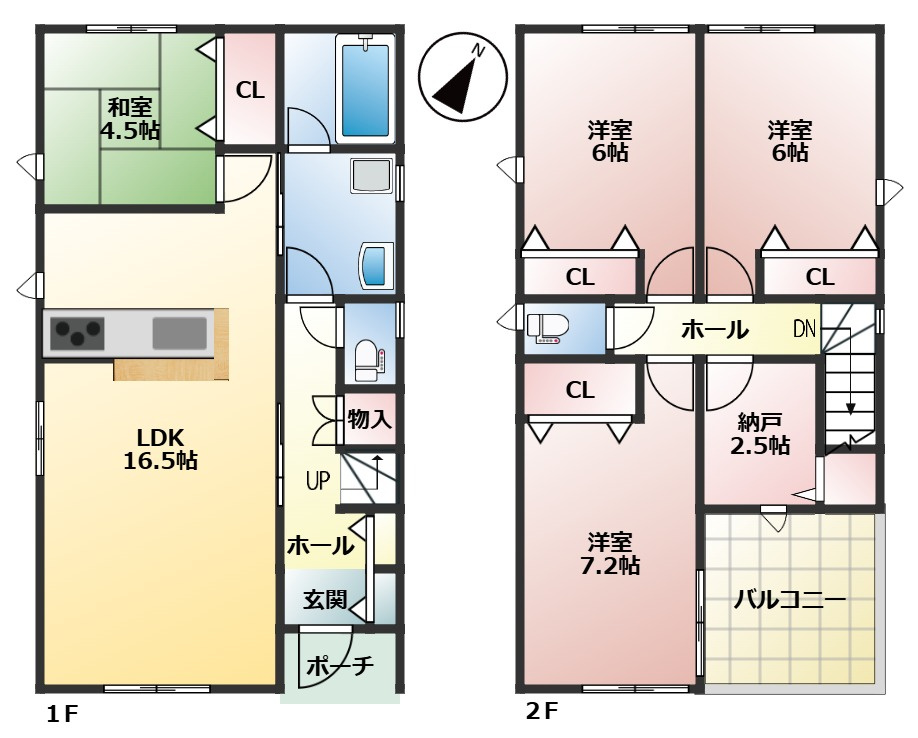 クレイドルガーデン八戸市長者第６　1号棟の区画図