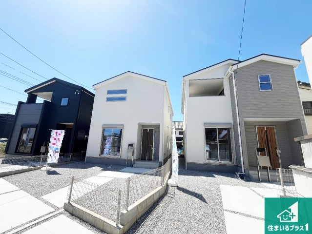 ★甲賀市水口町八坂　新築一戸建ての外観|周辺は落ち着いた街並みの住宅地！子育てがしやすい住環境です！気になることがありましたら、お気軽にお問い合わせください！