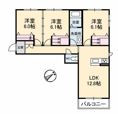ルピナス・KⅢの間取り