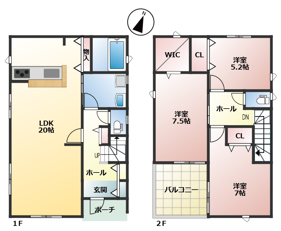 クレイドルガーデン八戸市長者第６　3号棟の間取り