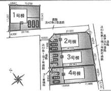 加須市馬内第3　新築一戸建て　03　クレイドルガーデンの区画図|全4棟