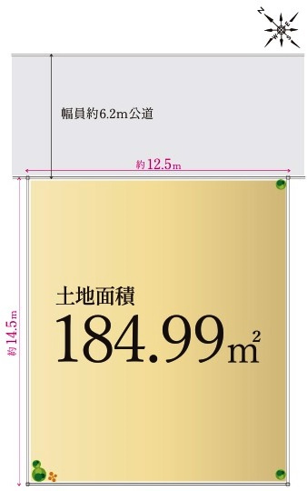鶴ヶ島市藤金　建築条件なし売地　東武東上線『若葉駅』徒歩19分　【藤小学区】の土地図