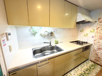 【キッチン】 | ルイシャトレひばりヶ丘ラスティパーク　2階 | 明るい印象のキッチン。吊戸棚とシンク下で収納力もある使いやすいキッチンです。
シンクも広く洗い物もしやすそうですね。
