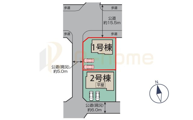 土浦市天川1丁目3期　新築戸建て　1号棟の区画図|大きなお買い物だからこそ、メリット・デメリットを伝えさせて頂きます。
R-homeにお任せください♪