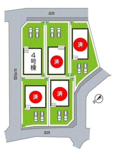 加古川市別府町新野辺　第23期　新築一戸建ての区画図|全５区画