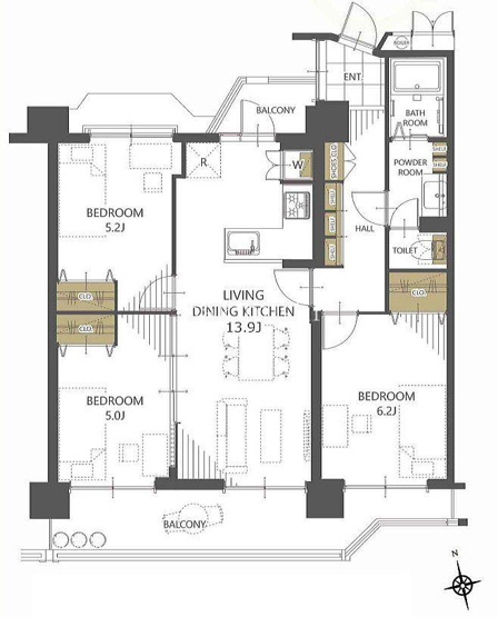 【間取り】 | 陵南住宅１号棟（西百舌鳥小学校）