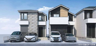 【外観パース】 | 本パースは、イメージ図につき、風景、建物、植栽などについては施工後の現物との差異が生じます
つきまして本パースによって生じたいかなる損害については一切責任を負いません
