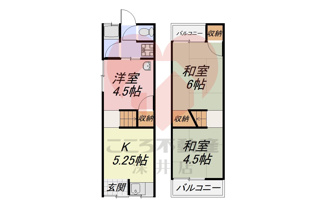 【間取り】 | 大東市北条５丁目貸家