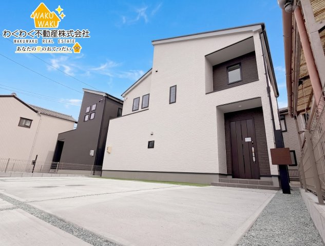島田市金谷泉町／　新築戸建の前面道路含む現地写真|【1号棟】2026年4月22日撮影