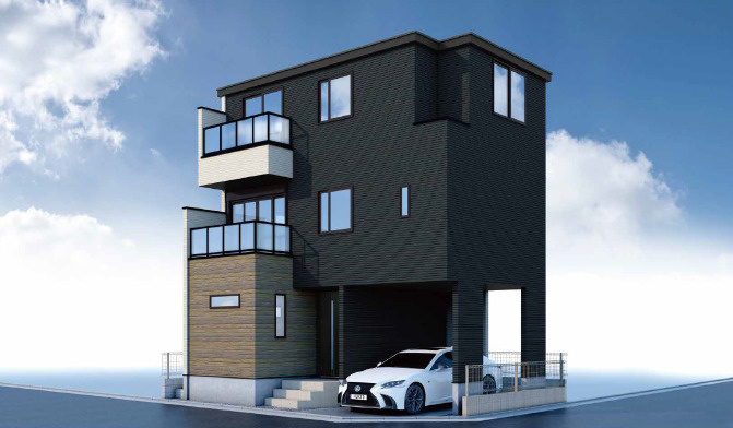 練馬区桜台6丁目　利便と自然　角地×駅チカ　限定1棟の外観パース