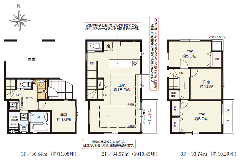 練馬区桜台6丁目　利便と自然　角地×駅チカ　限定1棟の間取り|4LDK+ビルトイン車庫　敷地面積 59.35ｍ2　建物面積 104.95ｍ2(車庫部分 14.49ｍ2含む)