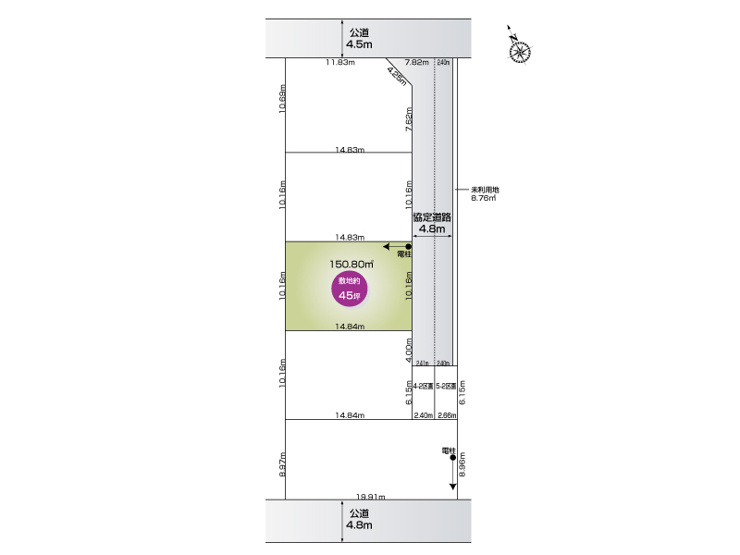 3号地　敷地面積150.80㎡（45.61坪）