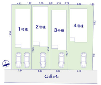 【区画図】 | 港北区下田町3丁目　戸建全4棟