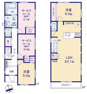 【間取り】 | 港北区下田町3丁目　戸建全4棟 | 1号棟