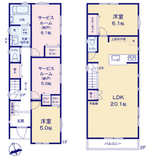 【間取り】 | 港北区下田町3丁目　戸建全4棟 | 2号棟