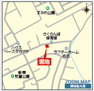 仲介手〇料不要　ブルーミングガーデン合志市須屋17期【西合志東小・西合志南中】の地図