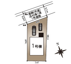 仲介手〇料不要　クレイドルガーデン合志市須屋第17【西合志東小・西合志南中】の区画図