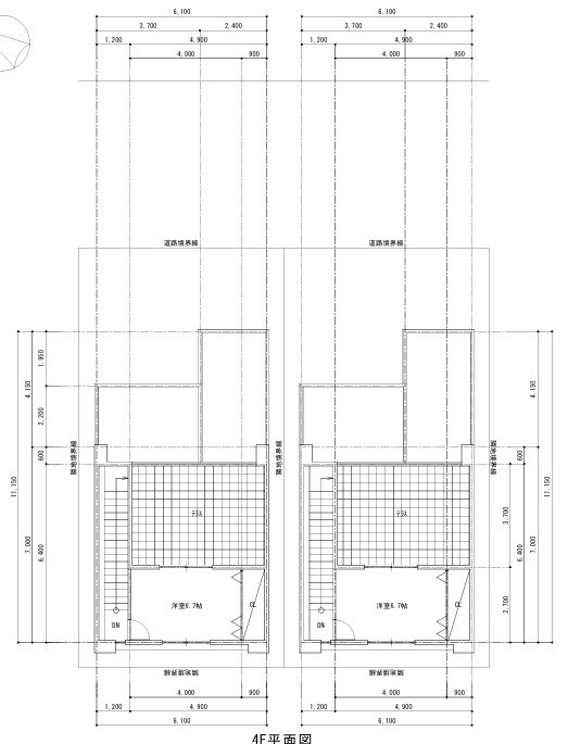 北谷町字宮城　全2区画　1号地の土地図＋建物プラン例|参考プラン4F