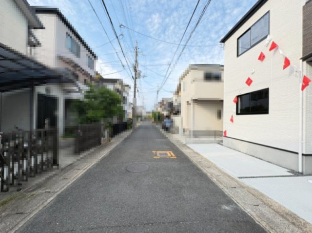 乙訓郡大山崎町大山崎鏡田2期　　の前面道路含む現地写真|周辺は交通量が比較的少なく、お子様にも安心です◎