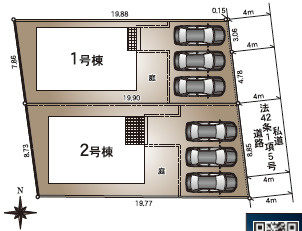 仲介手〇料不要　クレイドルガーデン北区清水東町第3【清水小・竜南中】の区画図