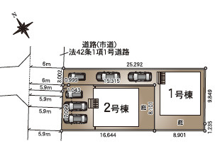 仲介手〇料不要　クレイドルガーデン北区清水新地第6【城北小・清水中】の区画図