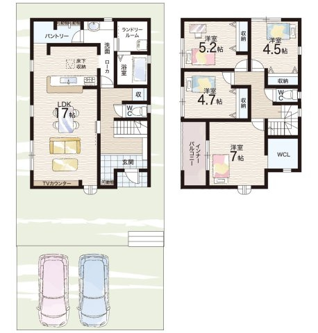 ●北葛城郡上牧町片岡台　第3期　新築一戸建ての間取り|1号地