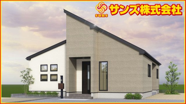 郡山市田村町金屋字宝蔵　　２号棟　　　高瀬小学校、高瀬中学区の外観パース|西側から見た外観パース